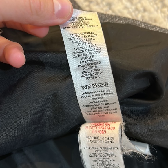 Gray with black buttons Pea coat jacket xl​​ - Picture 15 of 17